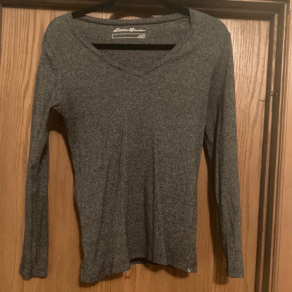 Eddie Bauer gray long sleeve v neck
